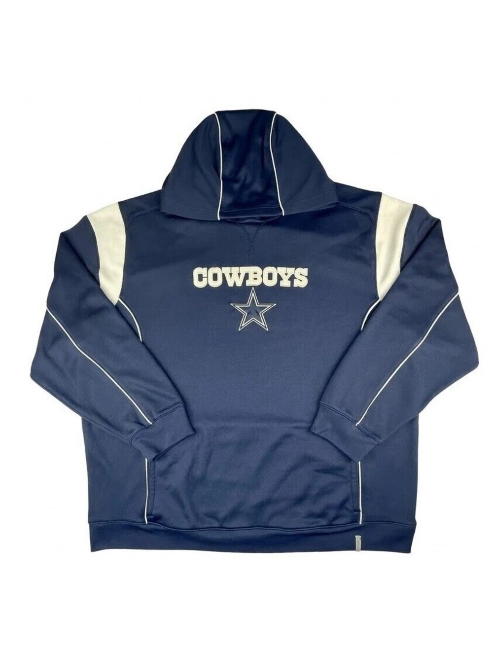 Vintage Reebok NFL Dallas Cowboys Hoodie Sweatshirt Mens 3XL Navy Colorblock Y2K
